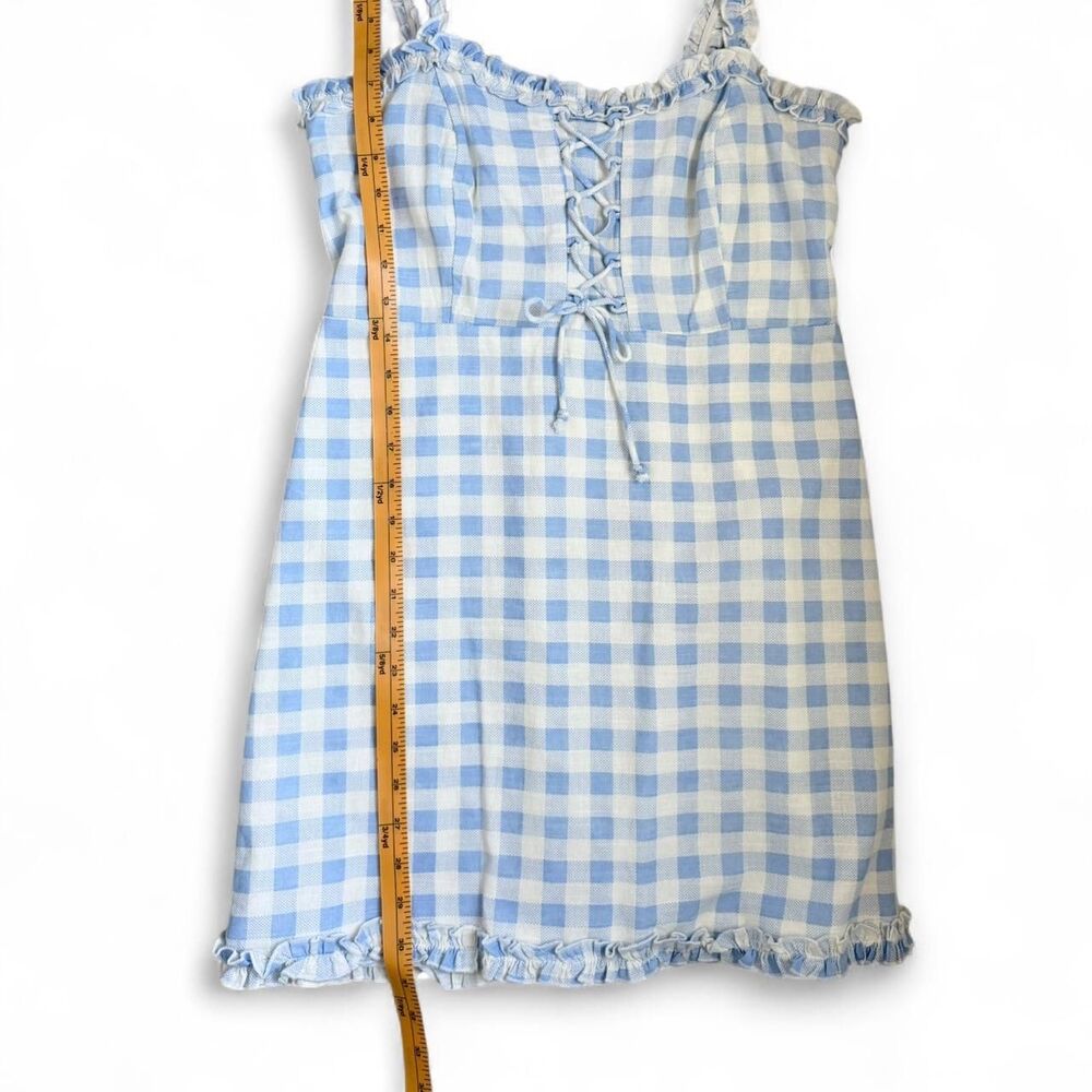 Urban Outfitters Gingham Corset Milkmaid Mini Dress 100% Cotton S - Picture 8 of 8